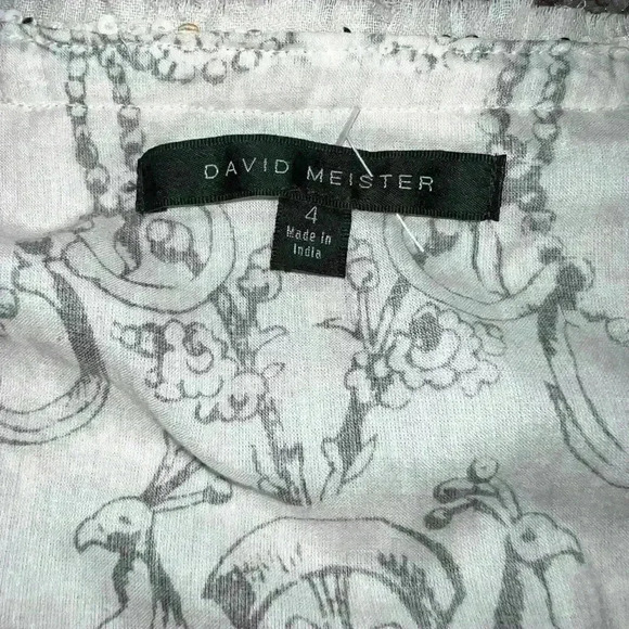 David Meister Silk V-Neck Top Sz 4 Sleeveless Boho Festival Bohemian Summer - Picture 6 of 6